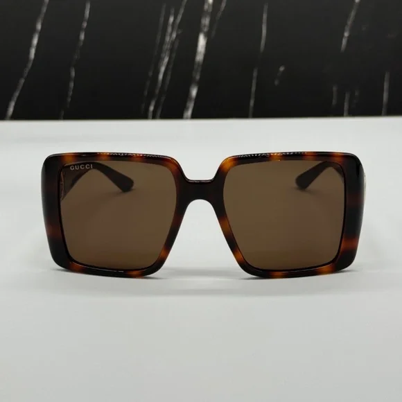 NEW GUCCI GG1692S 002 HAVANA BROWN SQUARE WOMEN GUCCI SUNGLASSES - Picture 3 of 11